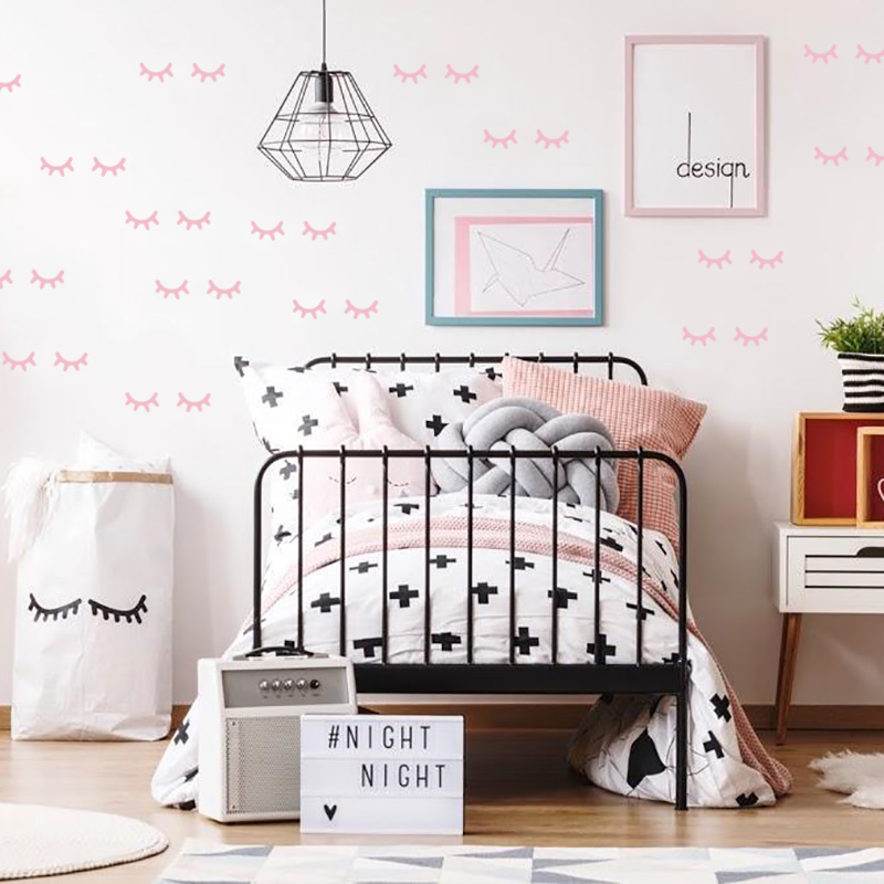 ملصقات جدارية لرموش لتزيين غرف - مراجعة Baby Girl Nursery Quotes وسعره