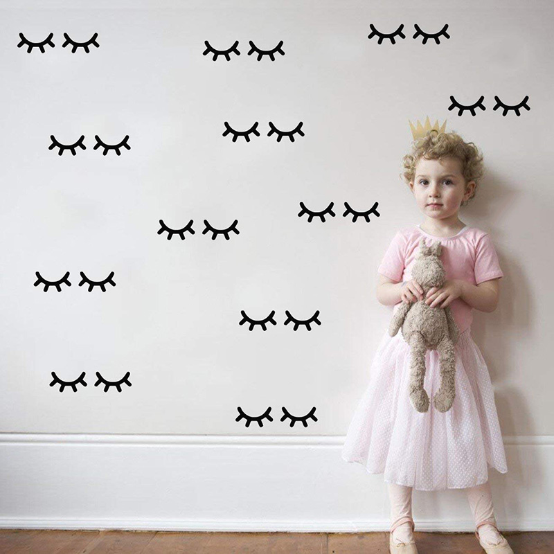 ملصقات جدارية لرموش لتزيين غرف - مراجعة Baby Girl Nursery Quotes وسعره