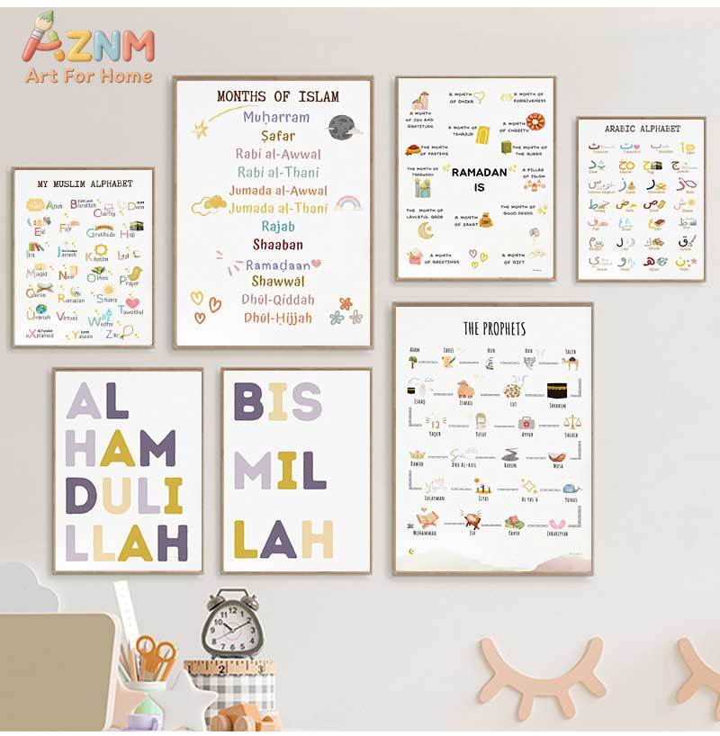 لوحة فنية إسلامية للأطفال تعرض - مراجعة Baby Nursery Wall Art وسعره