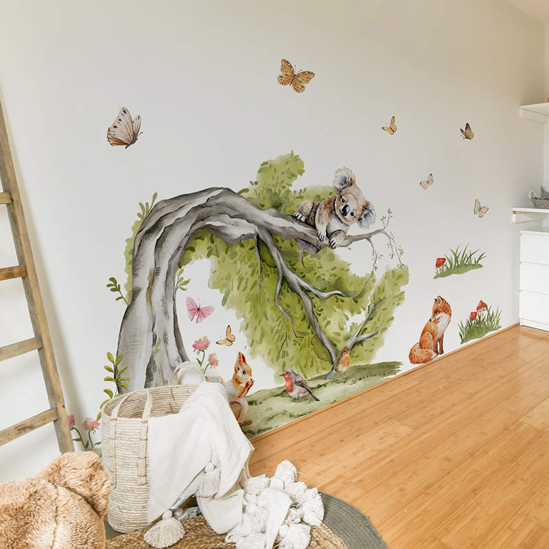 ملصق حائط على شكل حيوانات شجرة - مراجعة Baby Nursery Jungle Wallpaper وسعره
