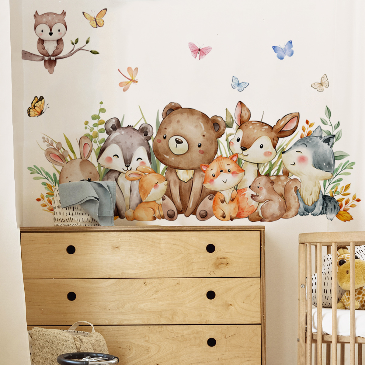 الكرتون الغابة الحيوانات الجدا - مراجعة Baby Nursery Jungle Wallpaper وسعره