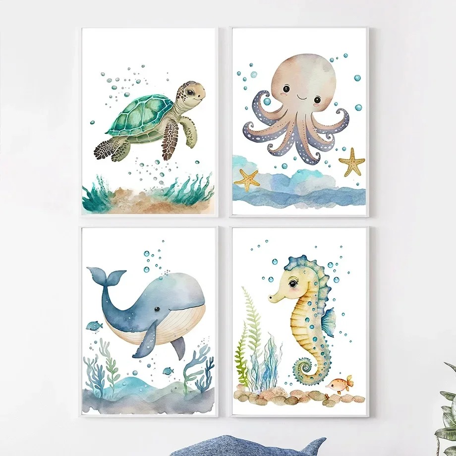 لوحات فنية جدارية لطيفة على شك - مراجعة Baby Nursery Ocean وسعره