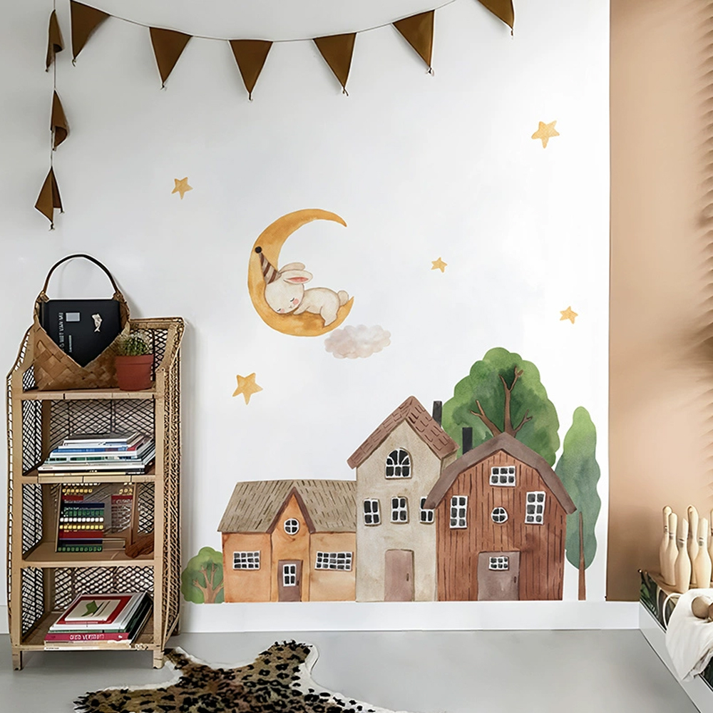 قماش الكرتون الغابات خمر بلدة  - مراجعة Baby Nursery Wall Art وسعره