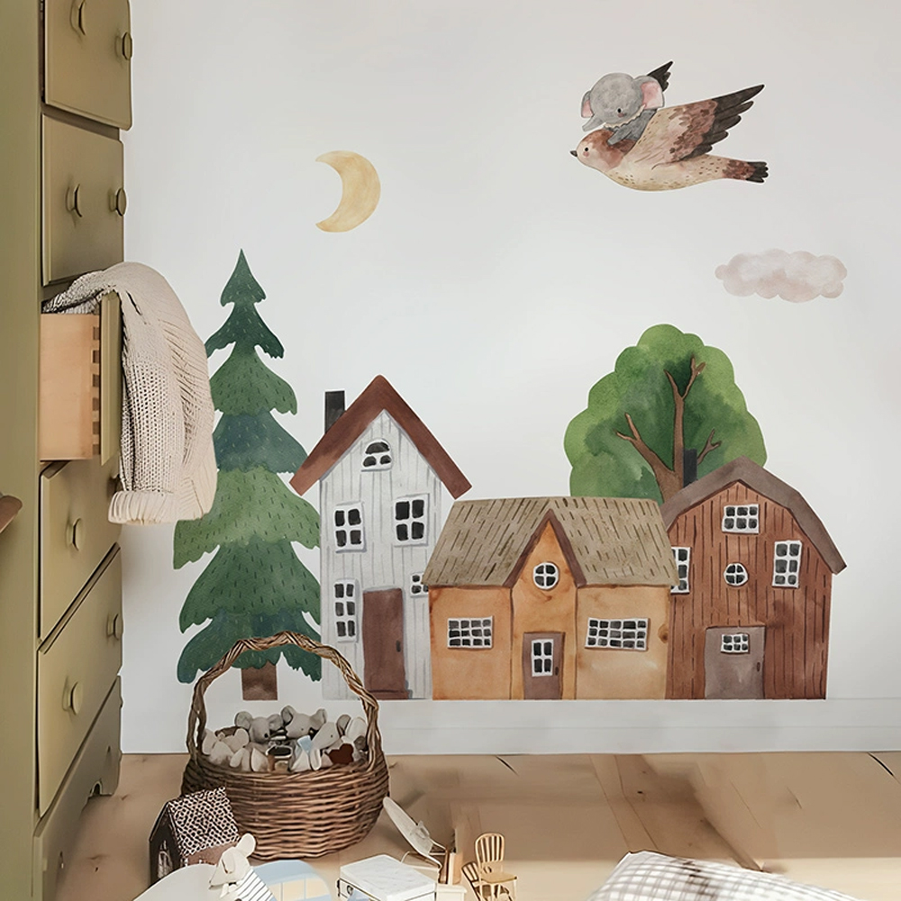 قماش الكرتون الغابات خمر بلدة  - مراجعة Baby Nursery Wall Art وسعره