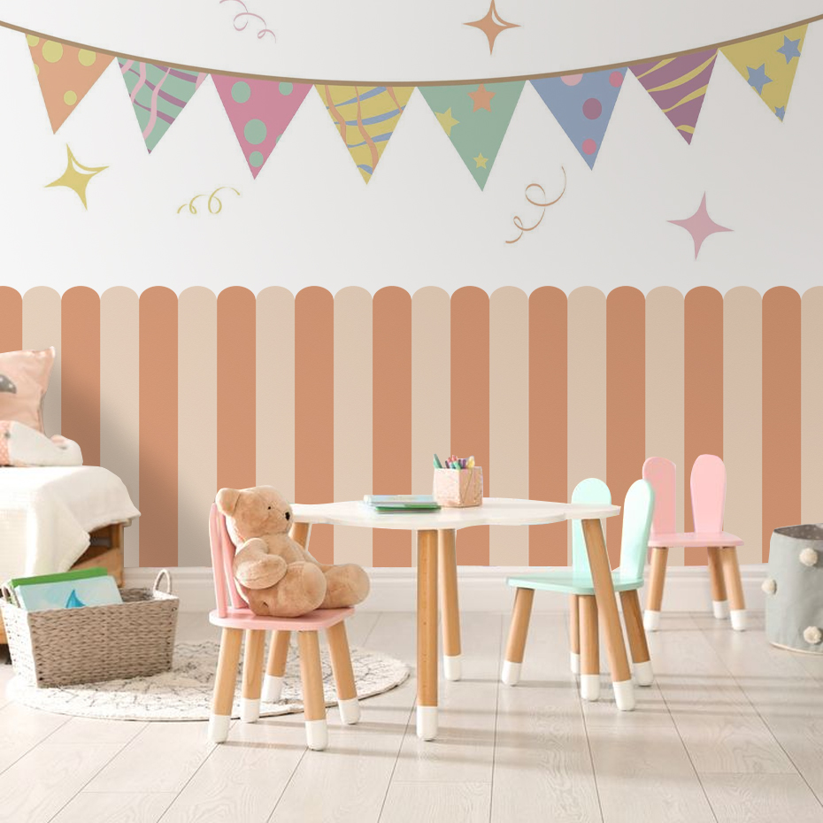 متعدد الألوان عمودي مخطط قوس خ - مراجعة Baby Nursery Wall Art وسعره