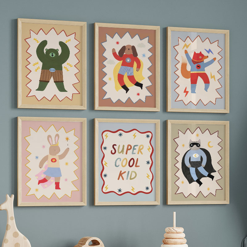 لوحات فنية كرتونية مضحكة ورائع - مراجعة Baby Nursery Wall Art وسعره